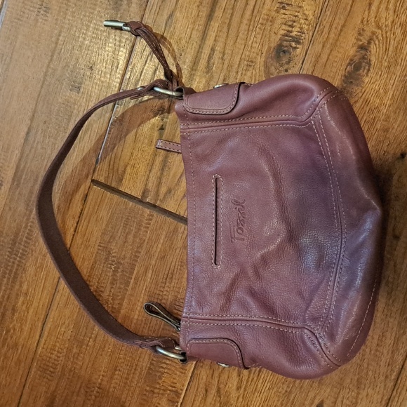 Fossil Purple Leather Shoulder Bag - Picture 4 of 11